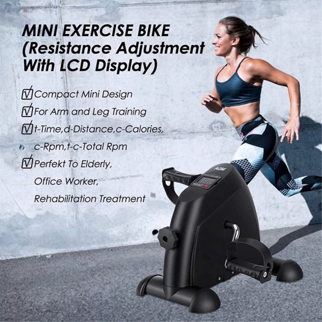 Black Under Desk Exercise Bike with LCD Display J519609
