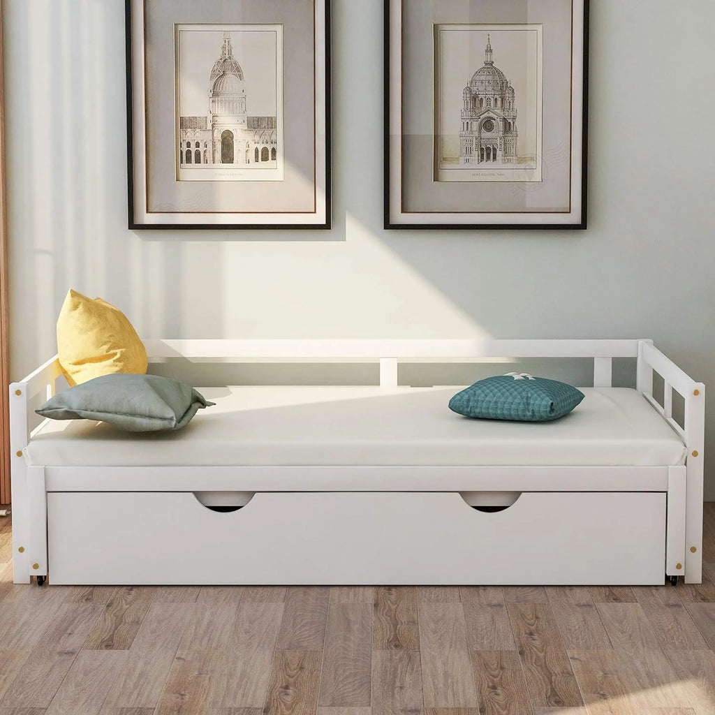 White Wood Extendable Daybed L2120