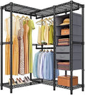 Heavy Duty Black Metal Garment Rack with Shelves K495
