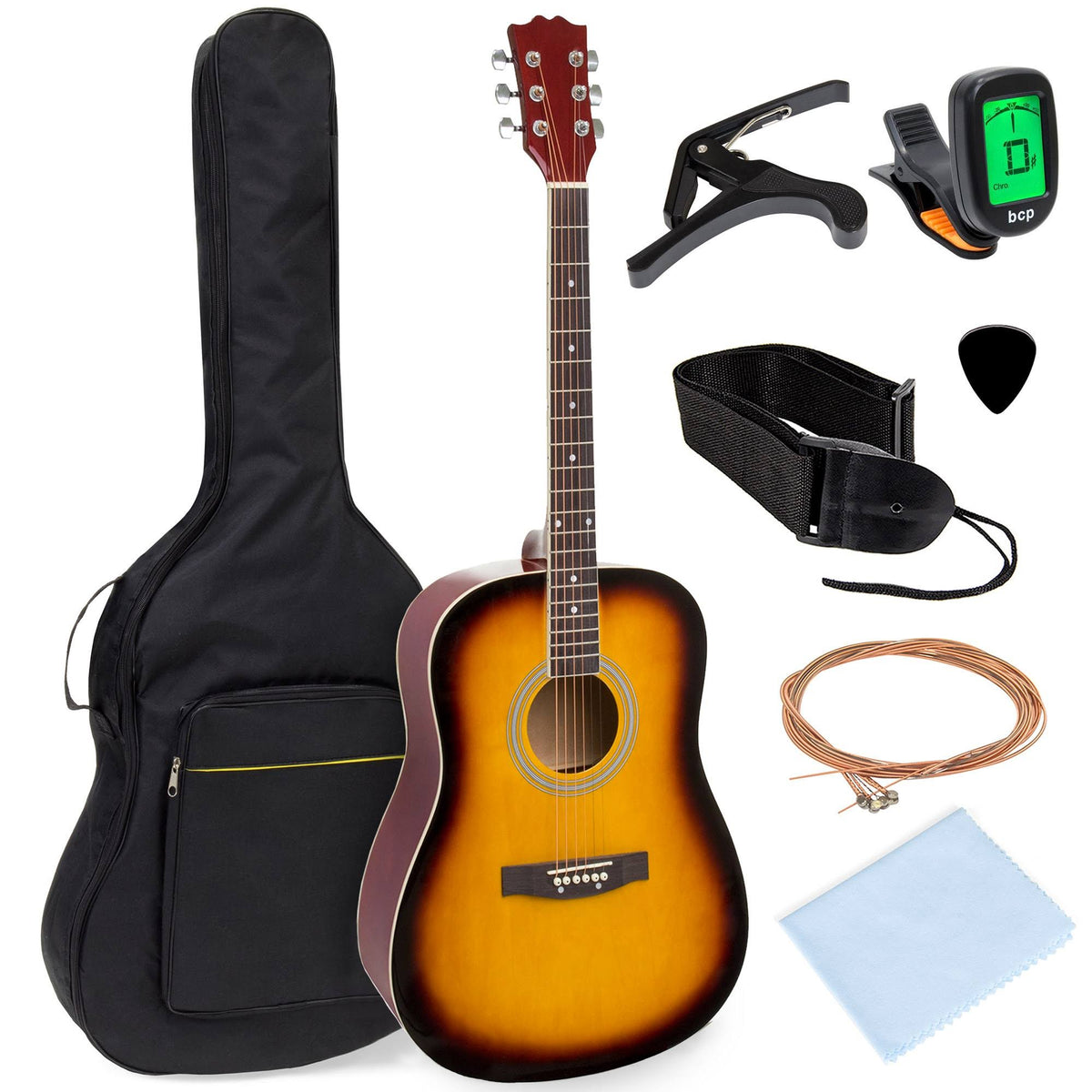 41in Full Size All-Wood Acoustic Guitar Starter Kit with Gig Bag F184522