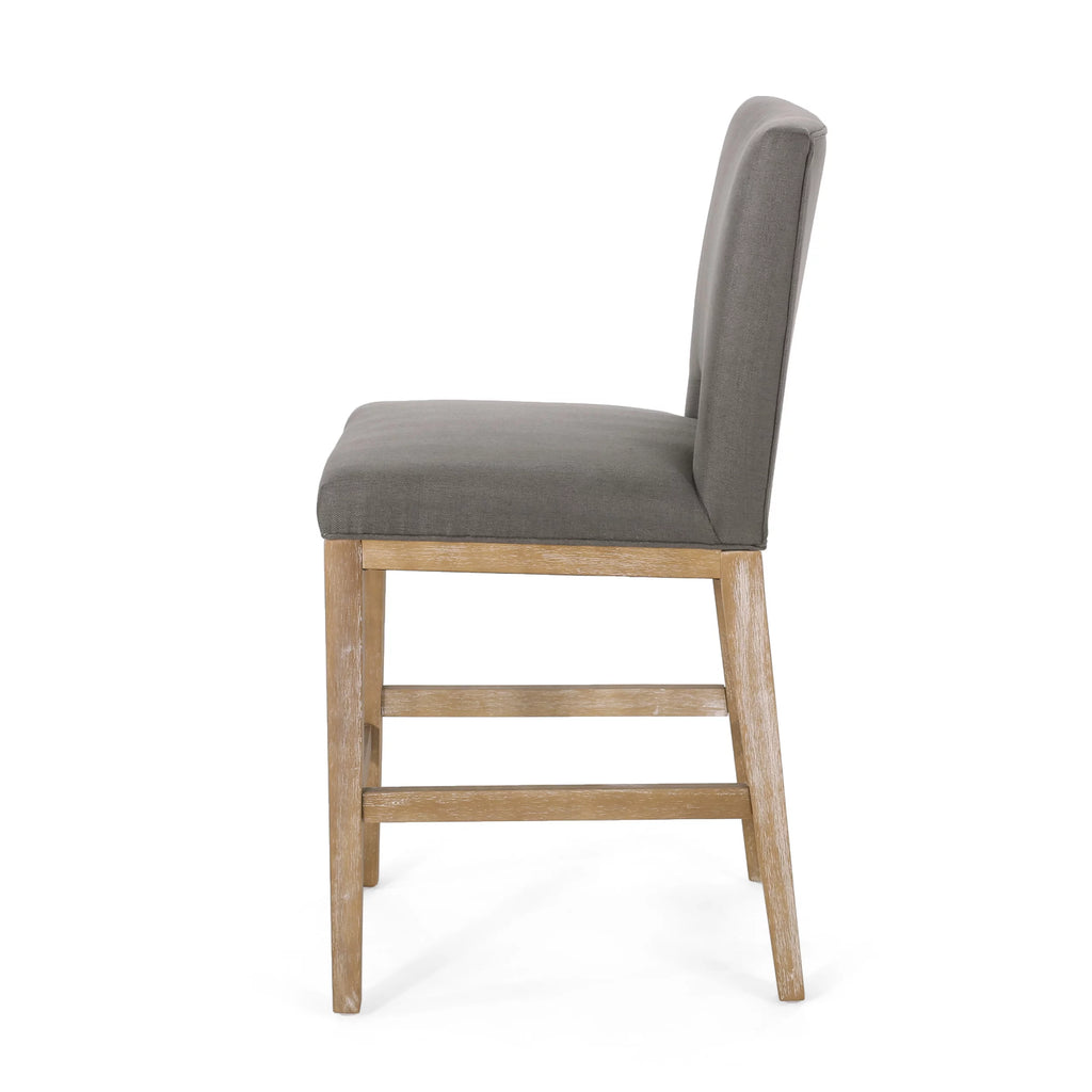 Fabric Upholstered 27 Inch Counter Stools, Set of 2 H3101