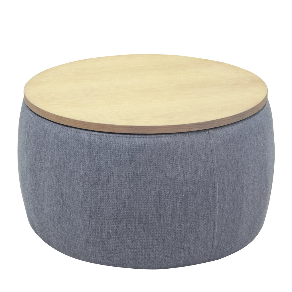 Dark Gray Round Storage Ottoman L812