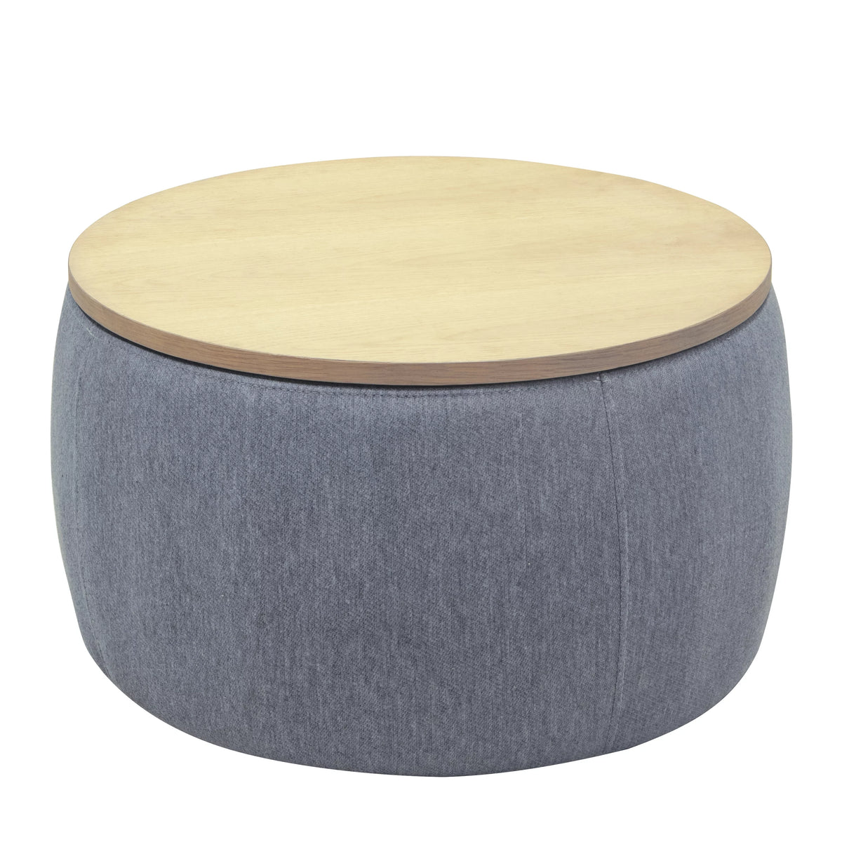 Dark Gray Round Storage Ottoman L812