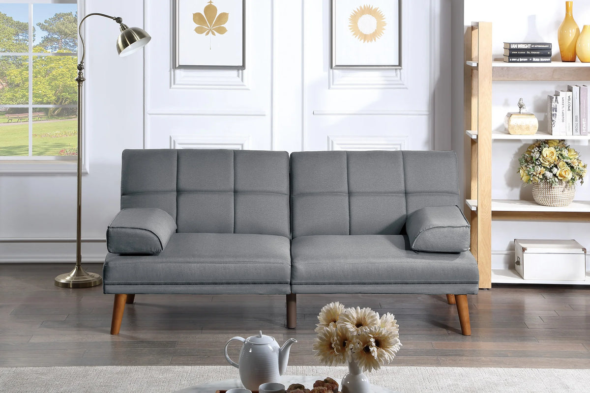 Blue Grey Polyfiber Convertible Sofa Bed M806786