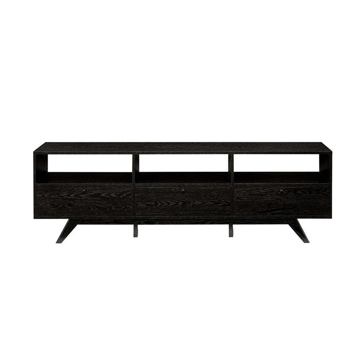 Black Wood TV Stand with Storage C93400