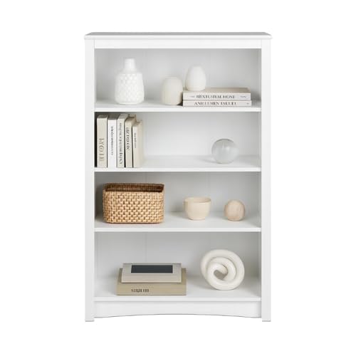 White 6-Tier Bookcase with 2 Adjustable Shelves R859