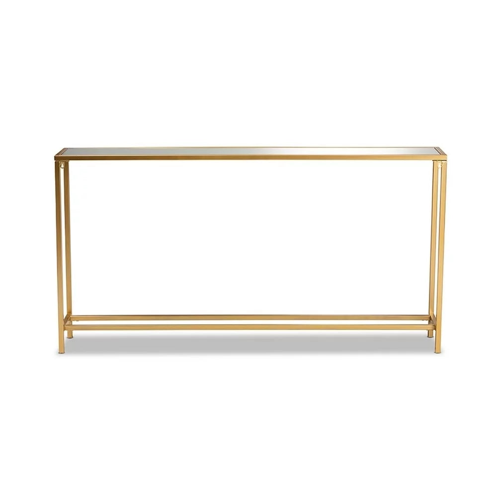 Gold Mirrored Glass Console Table T70726