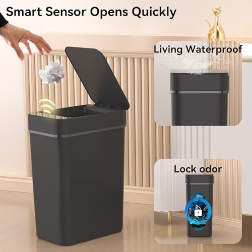 3 Pack 2.6 Gallon Touchless Motion Sensor Trash Can Y9147
