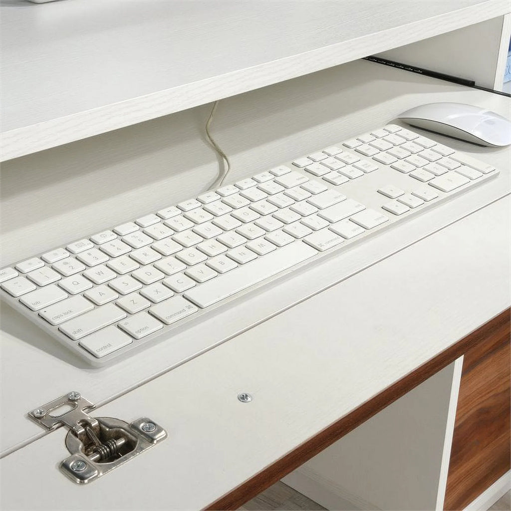 Pearl Oak Single Pedestal Computer Desk H880