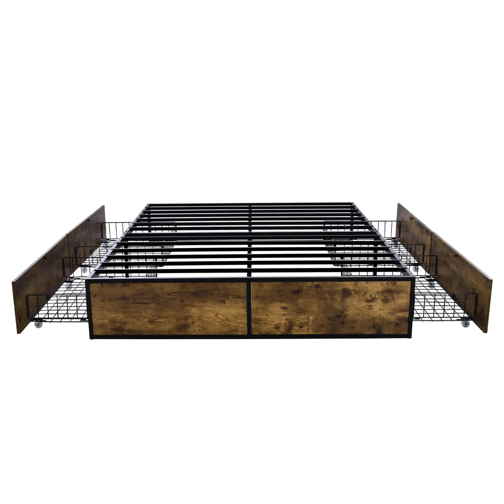 Queen Platform Bed with 4 XL Drawers W312520