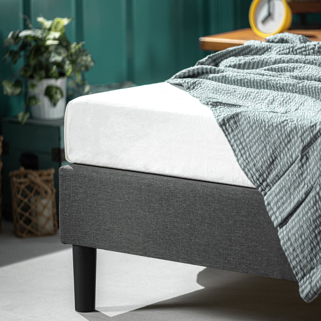 13" Upholstered Platform Bed Frame, Grey, Full L1123