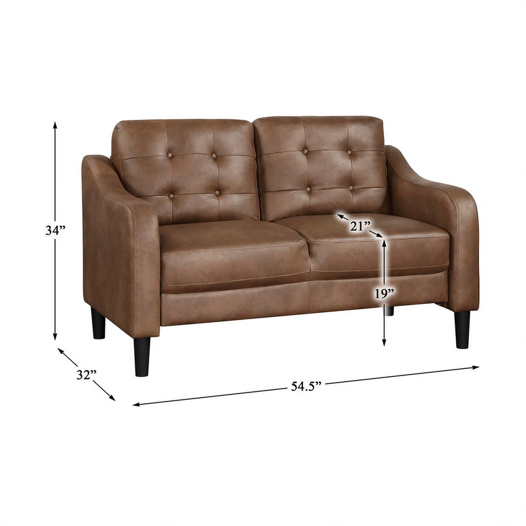 Brown Microfiber Loveseat C9986