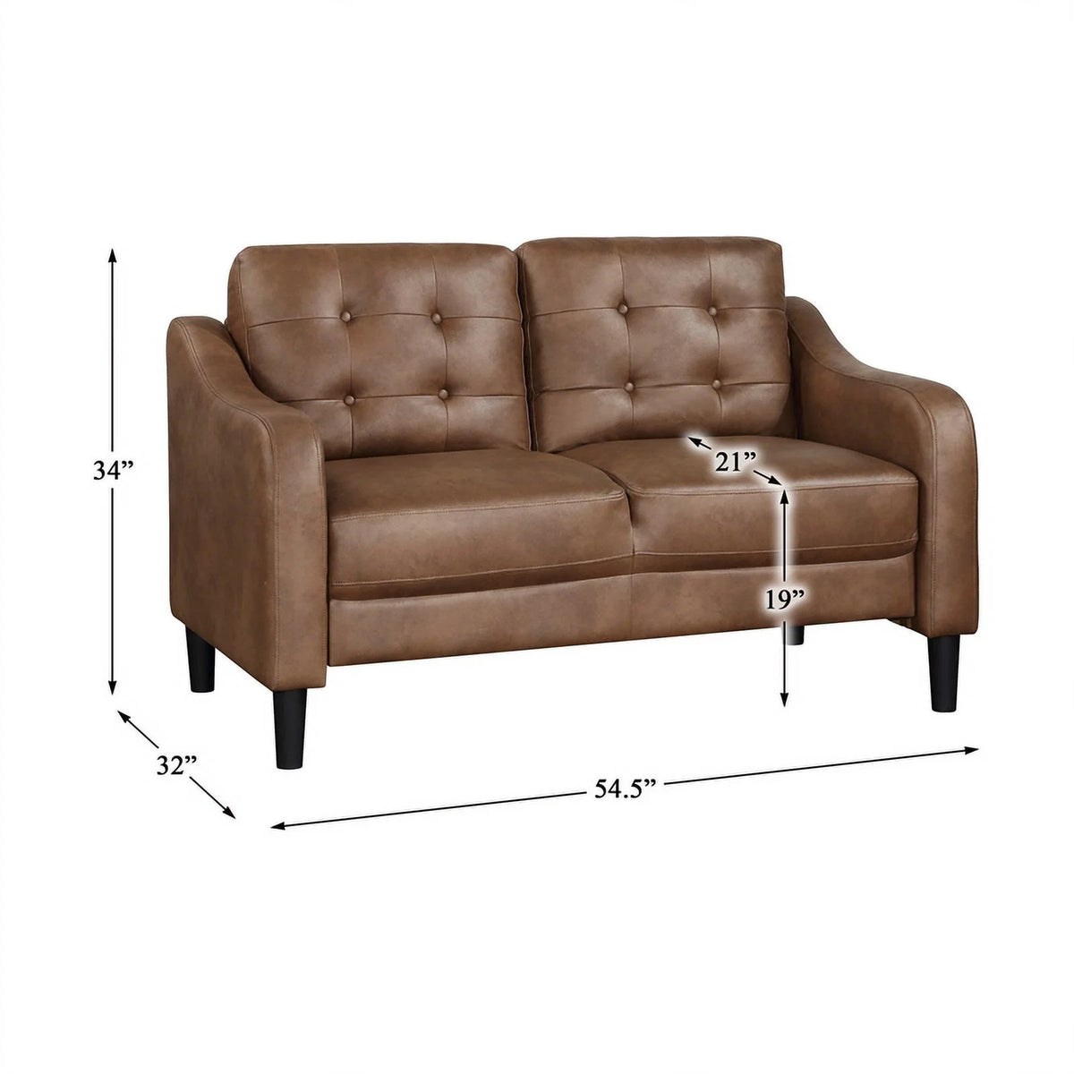 Brown Microfiber Loveseat C9986