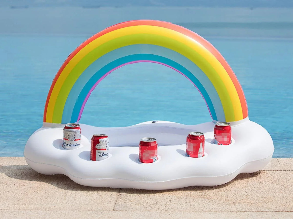 Inflatable Rainbow Cloud Drink Float Pool Cooler C276