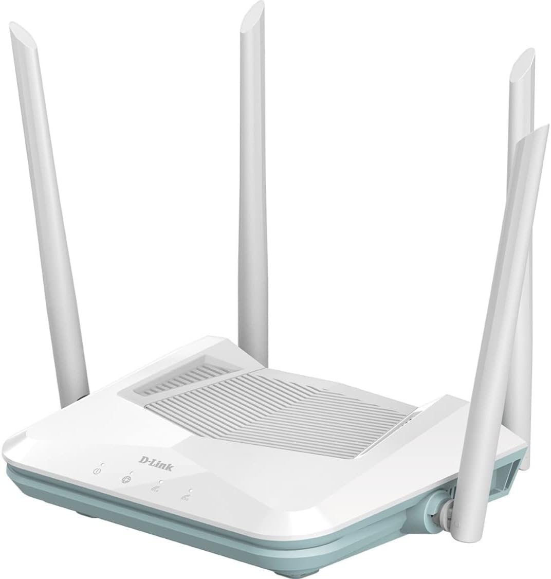 WiFi 6 Router AX1800 Mesh Dual Band Gigabit Black Pack of 2 D58408