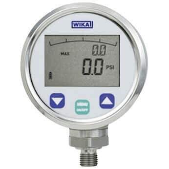 Stainless Steel Digital Gauge, 30" Hg to 29 psi, 1/4" NPT(M) E843445