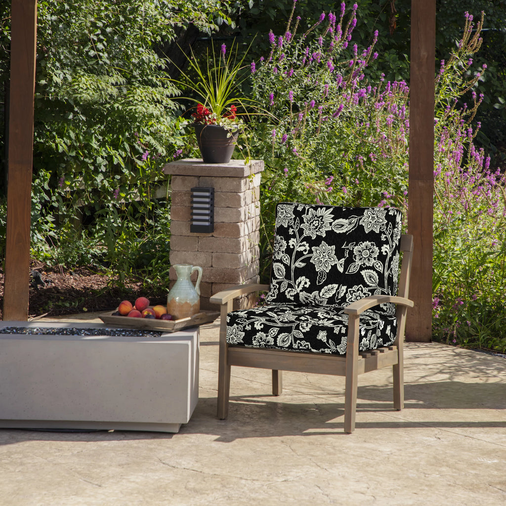 PolyFill Outdoor Deep Seating Cushion Set, 24 x 24, Water Repellant, Fade Resistant, Tufted E780488