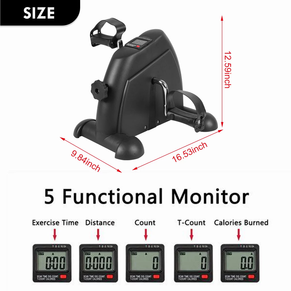 Black Under Desk Exercise Bike with LCD Display J519609