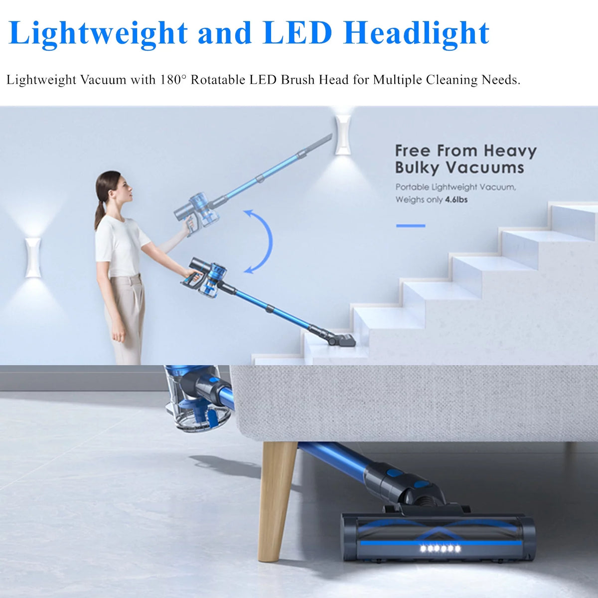 Cordless Stick Vacuum Cleaner Blue J560854