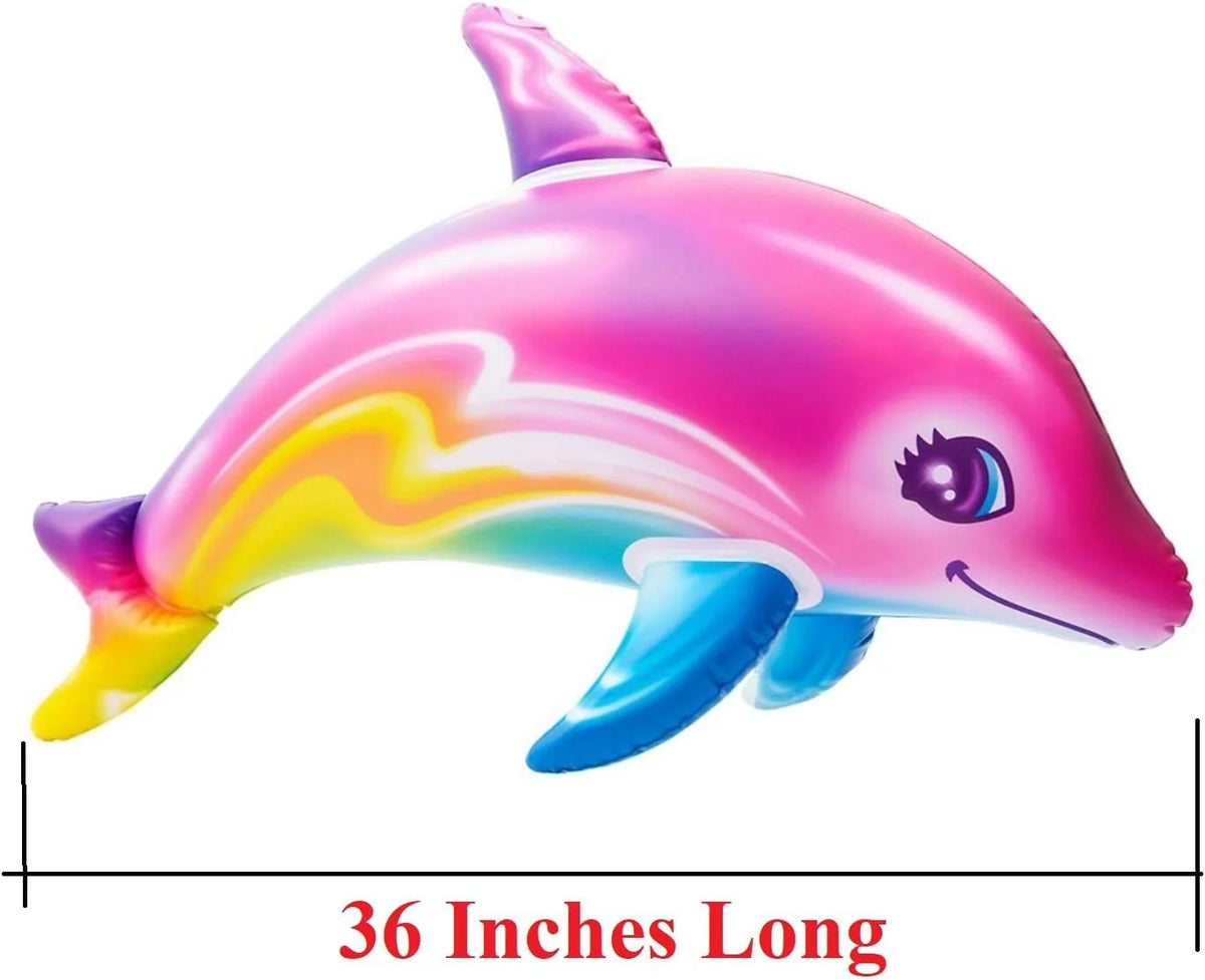 Large 36" Pink Dolphin Inflatable Pool Toy (Set of 2) A654891
