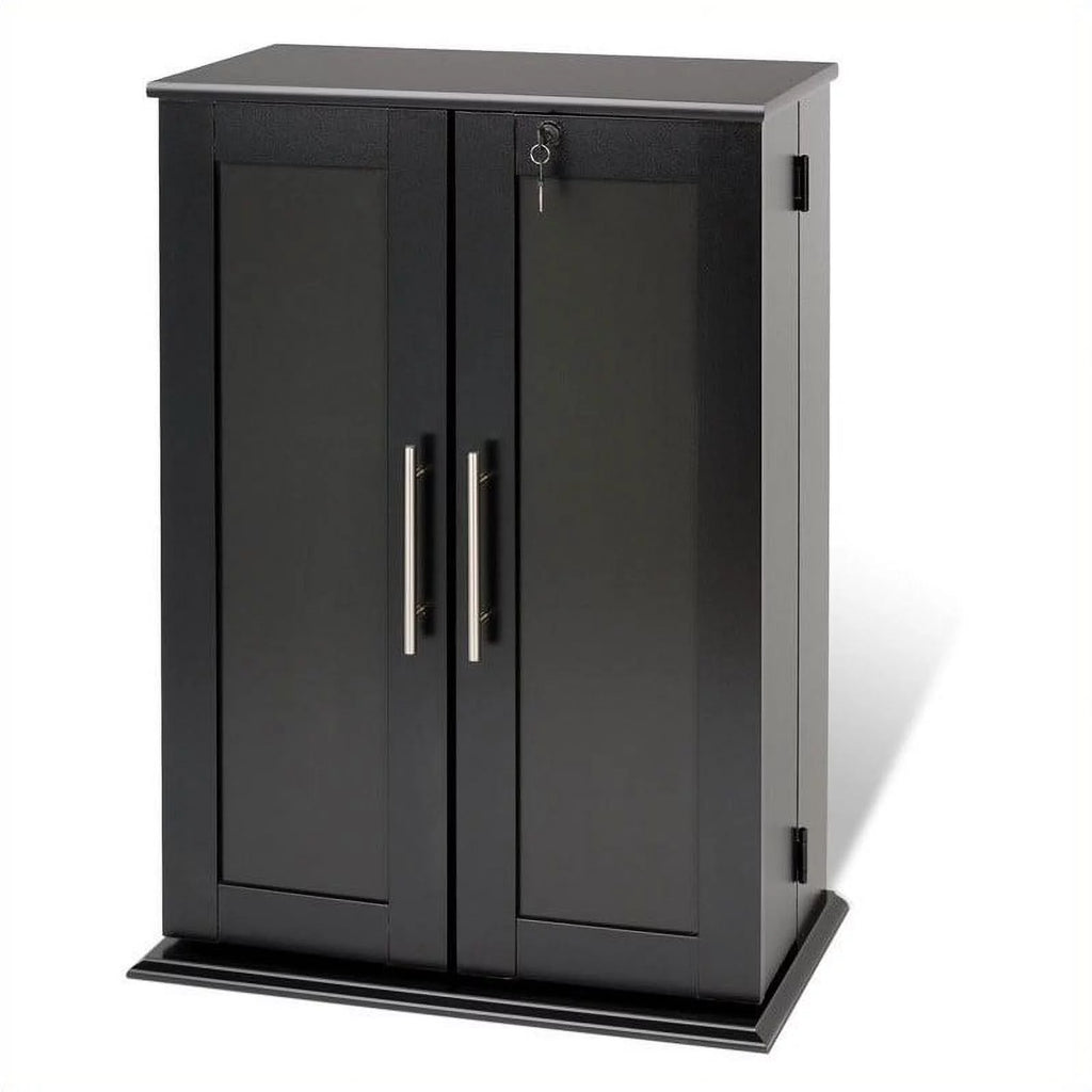 Black Wood Media Cabinet J429