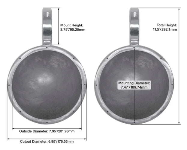 White Aluminum Wakeboard Tower Speaker Pods with Covers J50620