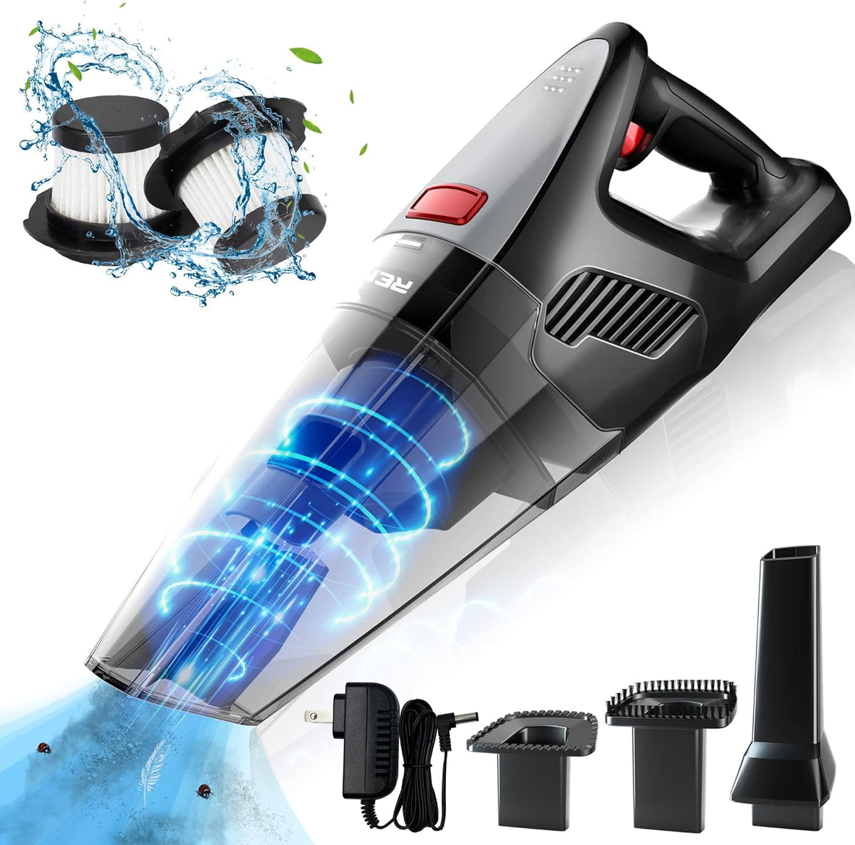 Handheld Cordless Vacuum Cleaner with Rechargeable Battery & Washable Filter Y45735