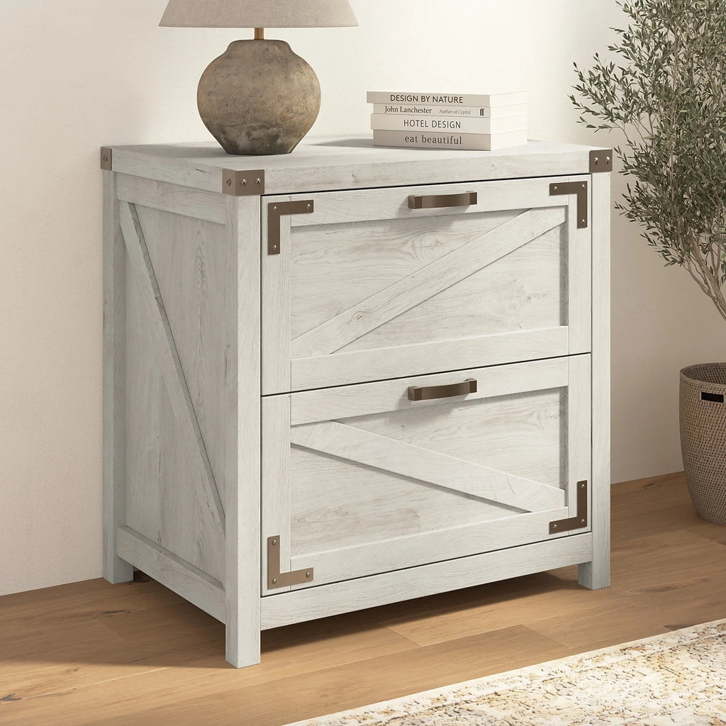 White 2 Drawer Lateral File Cabinet L2736