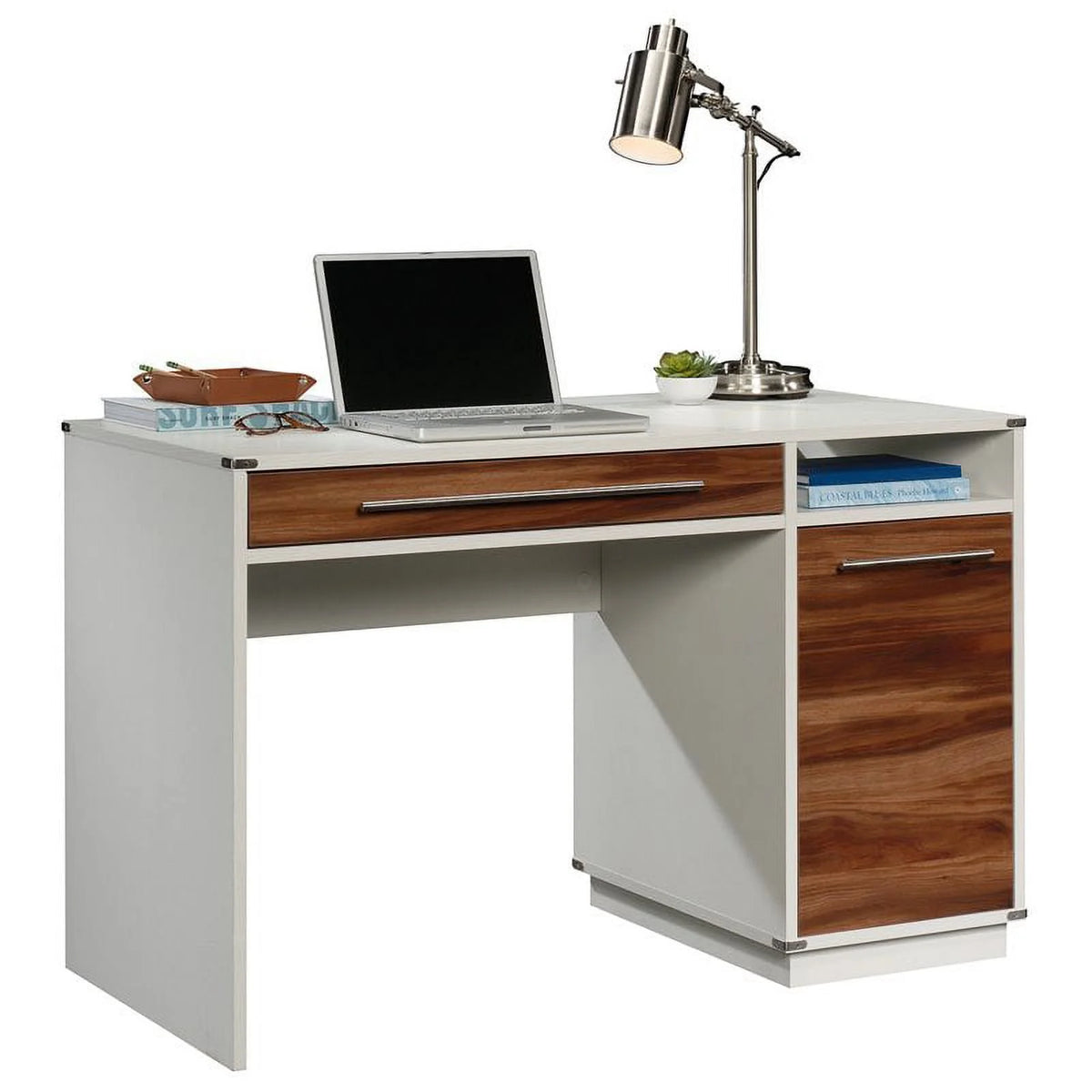 Pearl Oak Single Pedestal Computer Desk H880