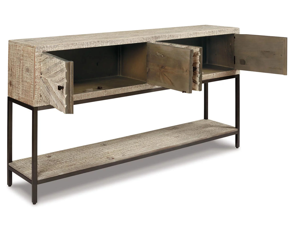 Distressed White Sofa Console Table N584515