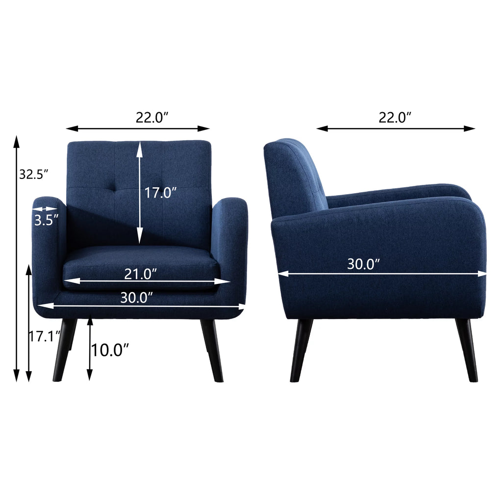 Blue Upholstered Accent Armchair G5604