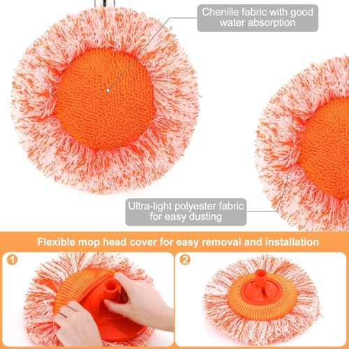 Adjustable 180° Rotatable Cleaning Mop with 4 Reusable Heads N789