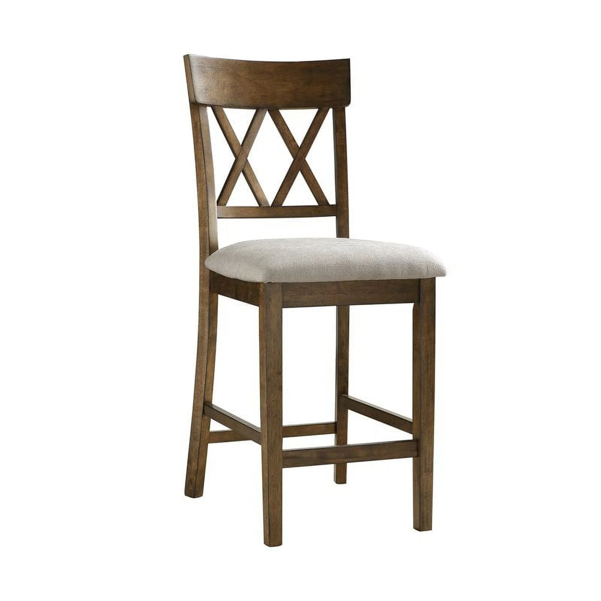 Oak Wood Crossback Counter Height Dining Chair Set of 2 Z3755