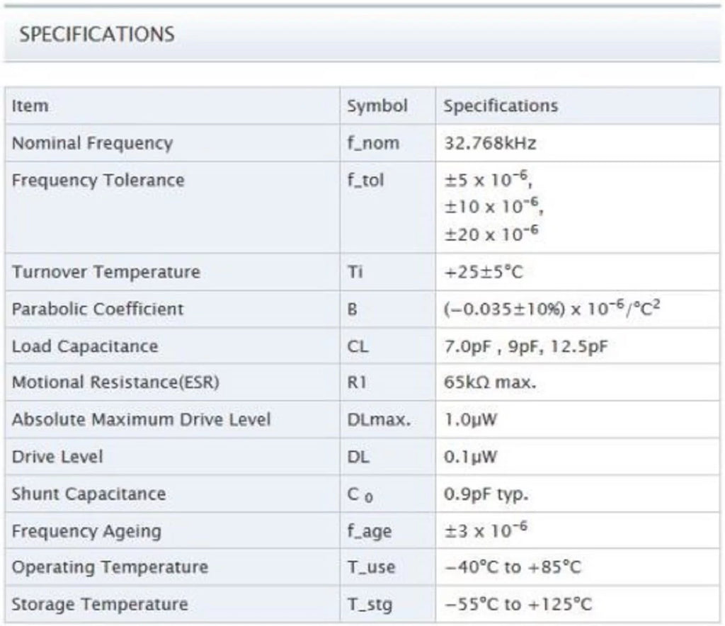 32.768KHZ 9pF Semi-Conductor L9528