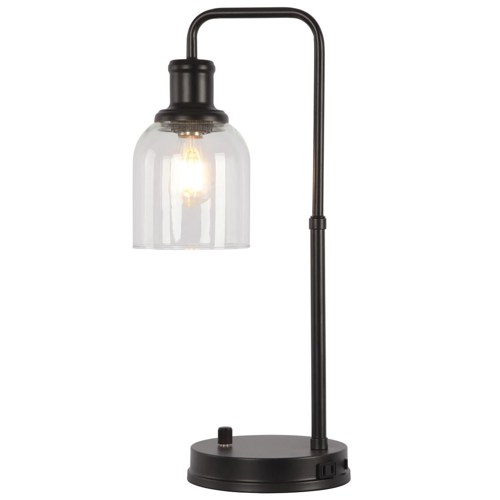 Antique Bronze Desk Lamp with AC Outlet C752