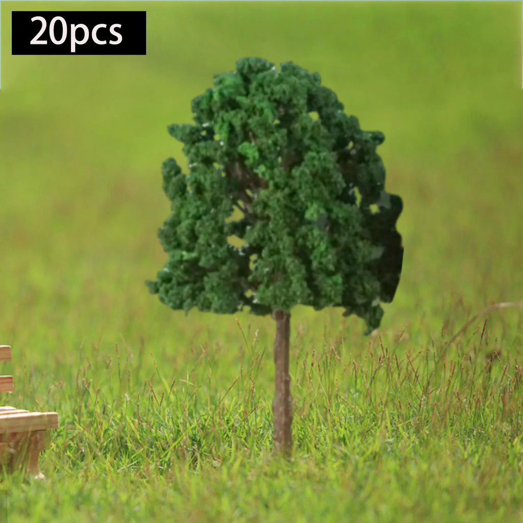 20 Pieces 2.95 inch Dark Green Miniature Trees for Diorama H327550