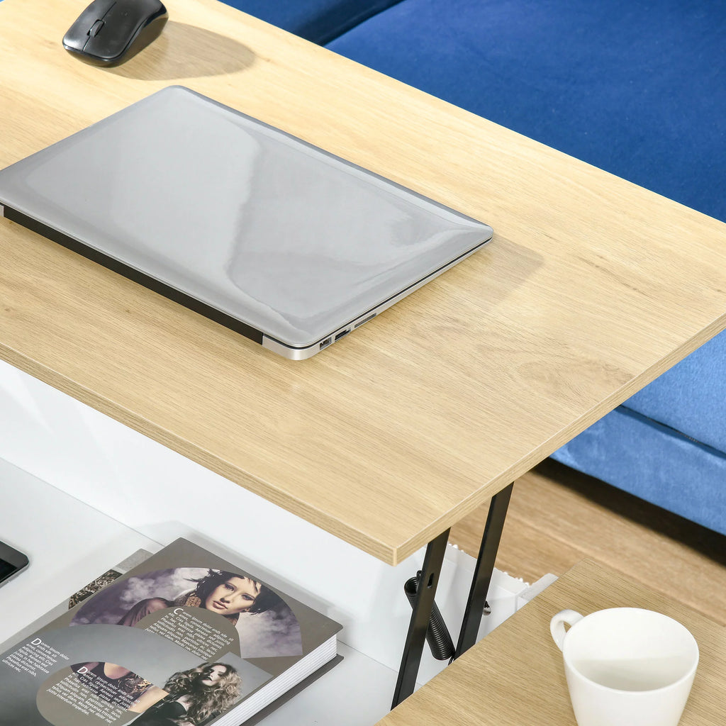 Oak Lift-up Coffee Table with Hidden Storage H56261