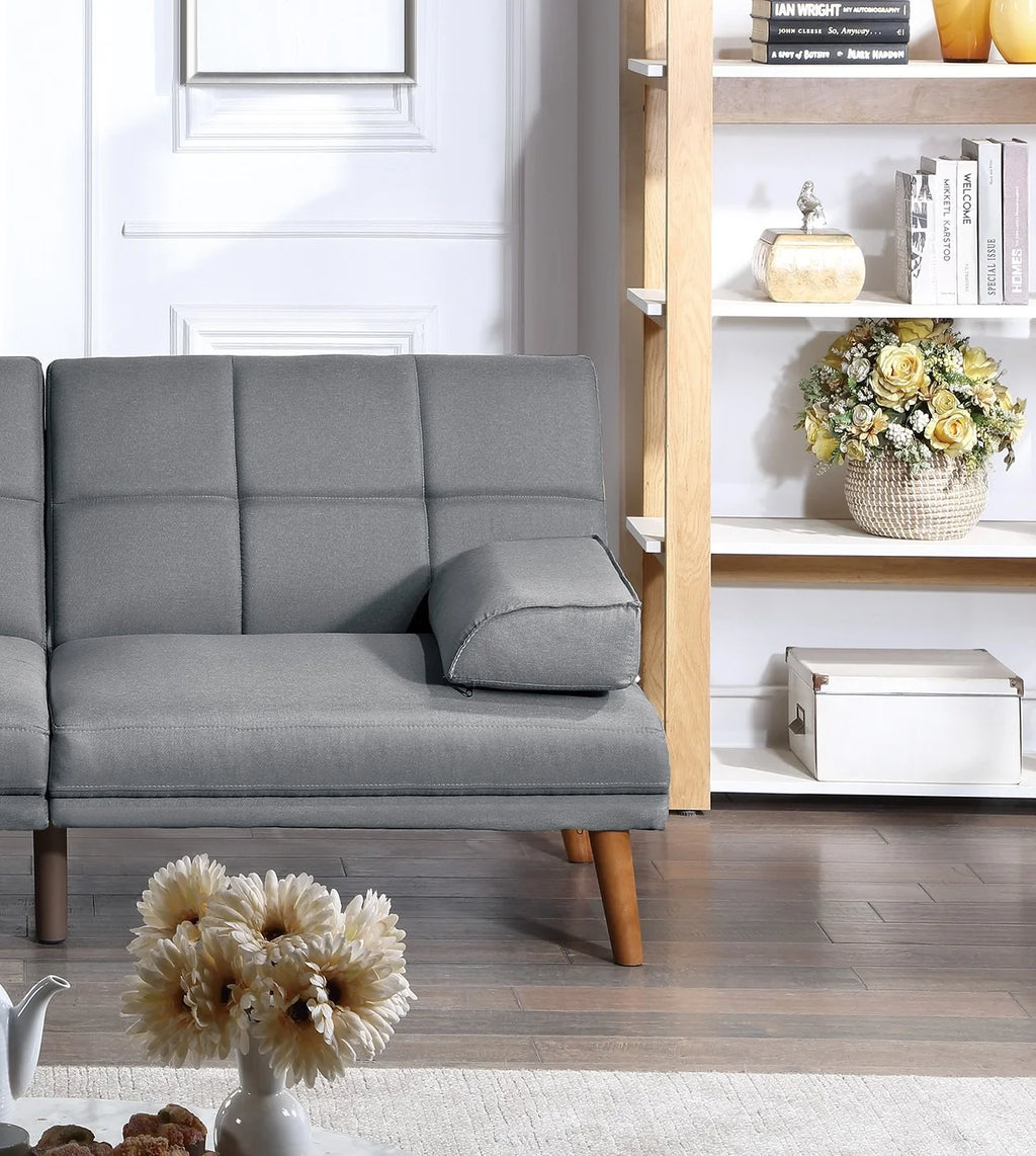 Blue Grey Polyfiber Convertible Sofa Bed M806786