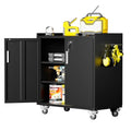 Black Metal Rolling Storage Cabinet with Wheels Q6538