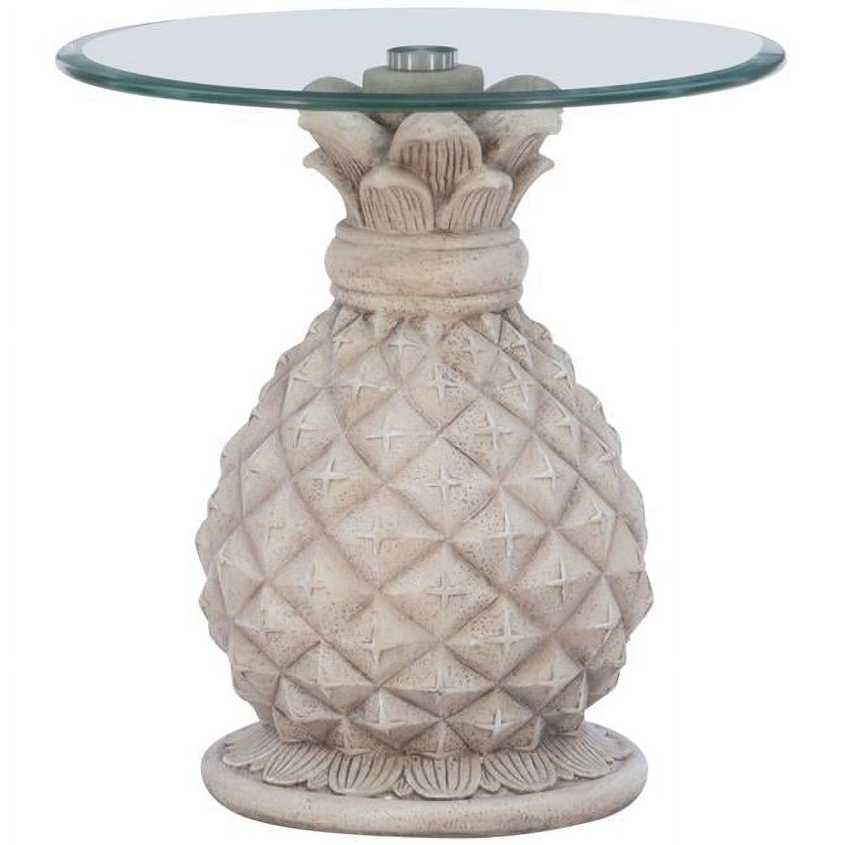 Grey & White Pineapple Accent Side Table E1026