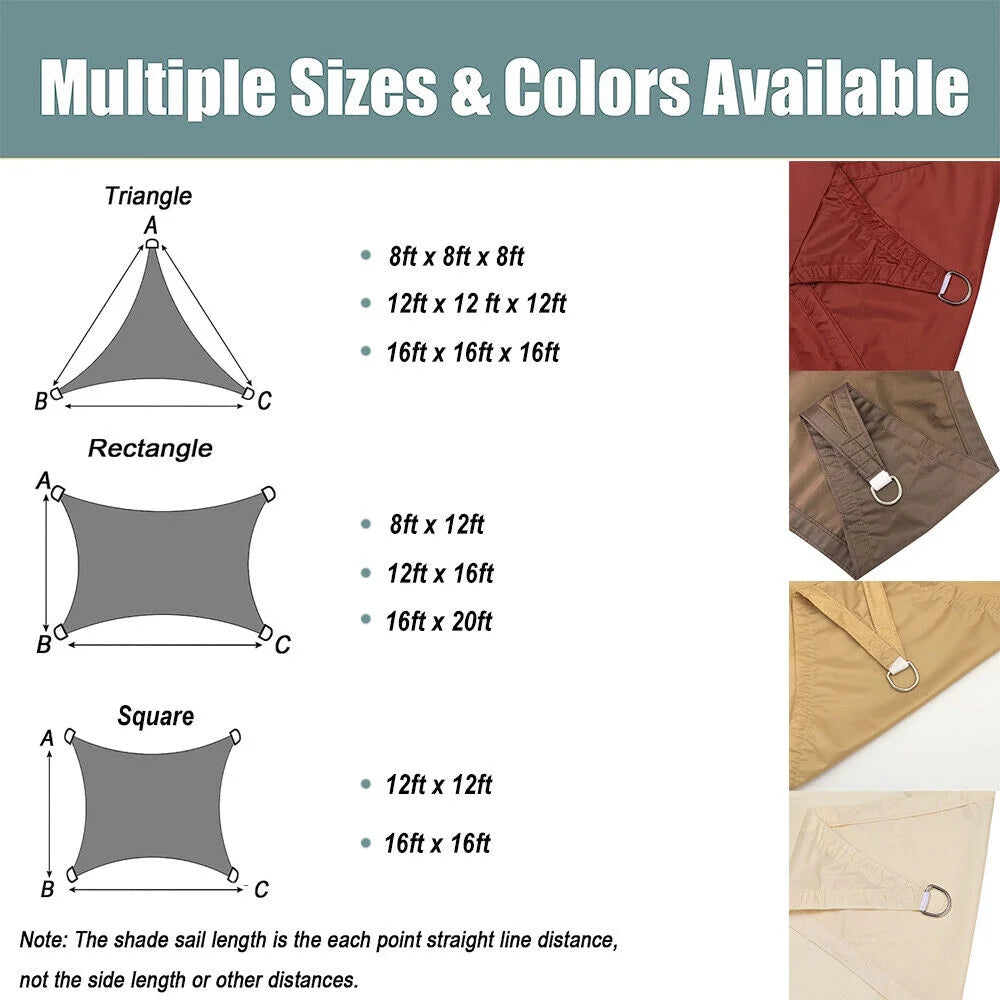Cream Waterproof Triangle Shade Sail S2981