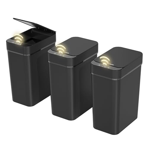 3 Pack 2.6 Gallon Touchless Motion Sensor Trash Can Y9147