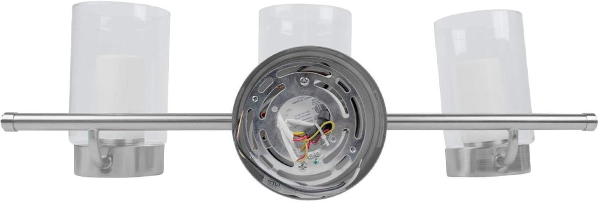 22 Inch 3 Lamp LED Glass Bathroom Vanity Light, 23W, 3000K, Brushed Nickel Finish R5261