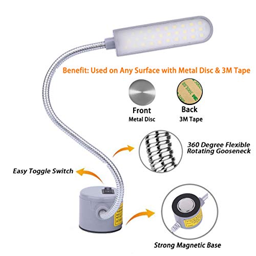 LED Sewing Machine Light 6 Watt Flexible Gooseneck Arm 2 Pack L71901