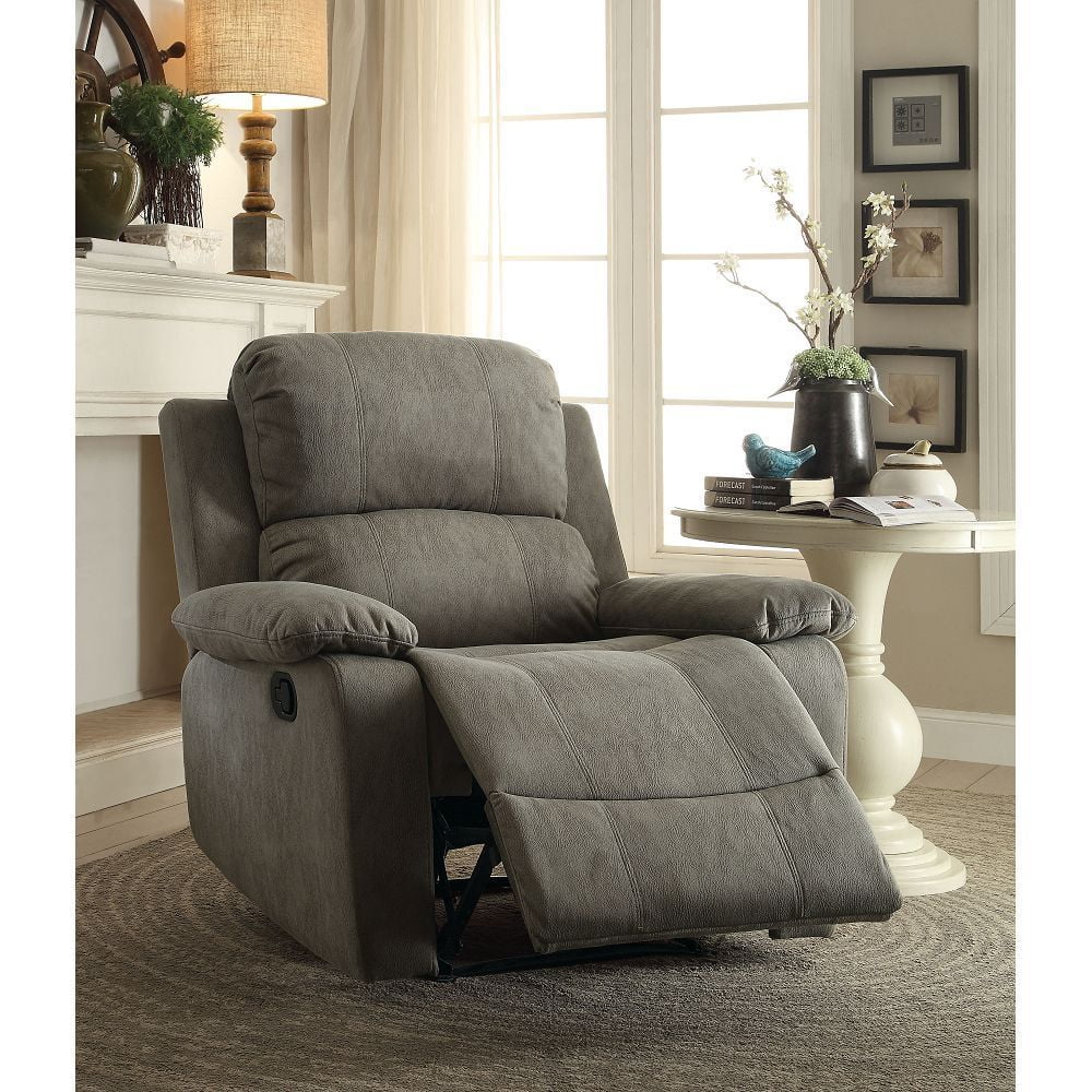 Gray Microfiber Recliner T1034