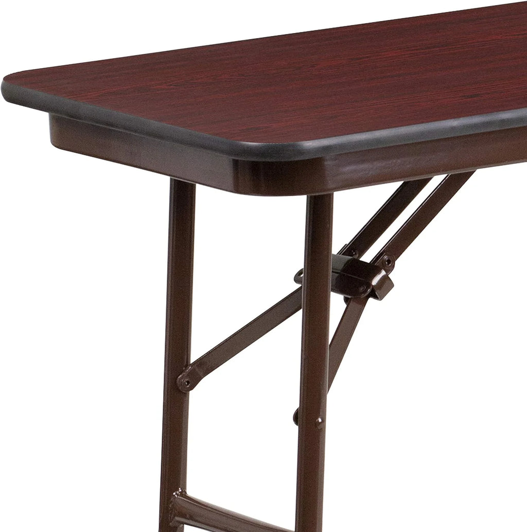 Mahogany Melamine Laminate Folding Training Table P450312