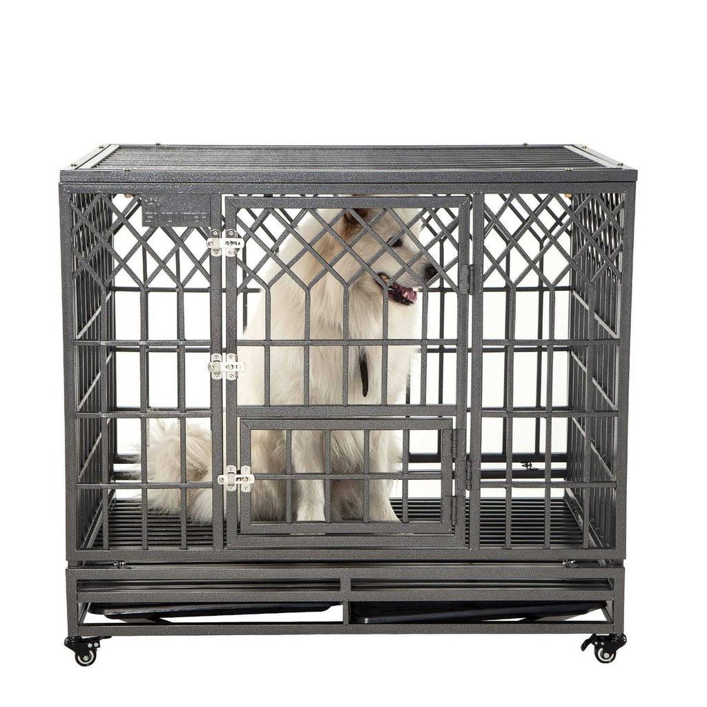 Heavy Duty Metal Dog Cage Pet Kennel Crate Playpen with Wheels T761716