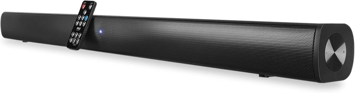 Pyle Wave Base Sound Bar with Bluetooth for TV Tabletop Digital Audio Speaker System with Remote Control, Inputs AUX, Optical in, USB - PSBV110B W15467