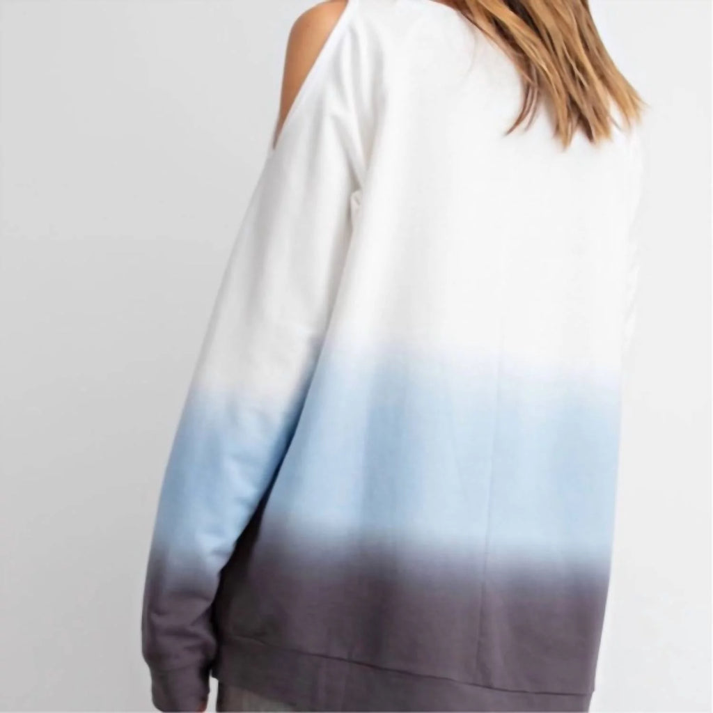 Tie Dyed Cold Shoulder Top S221490