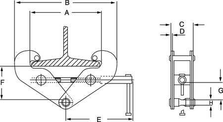 Beam Clamp, Vertical Lift, 6000 lb. K414